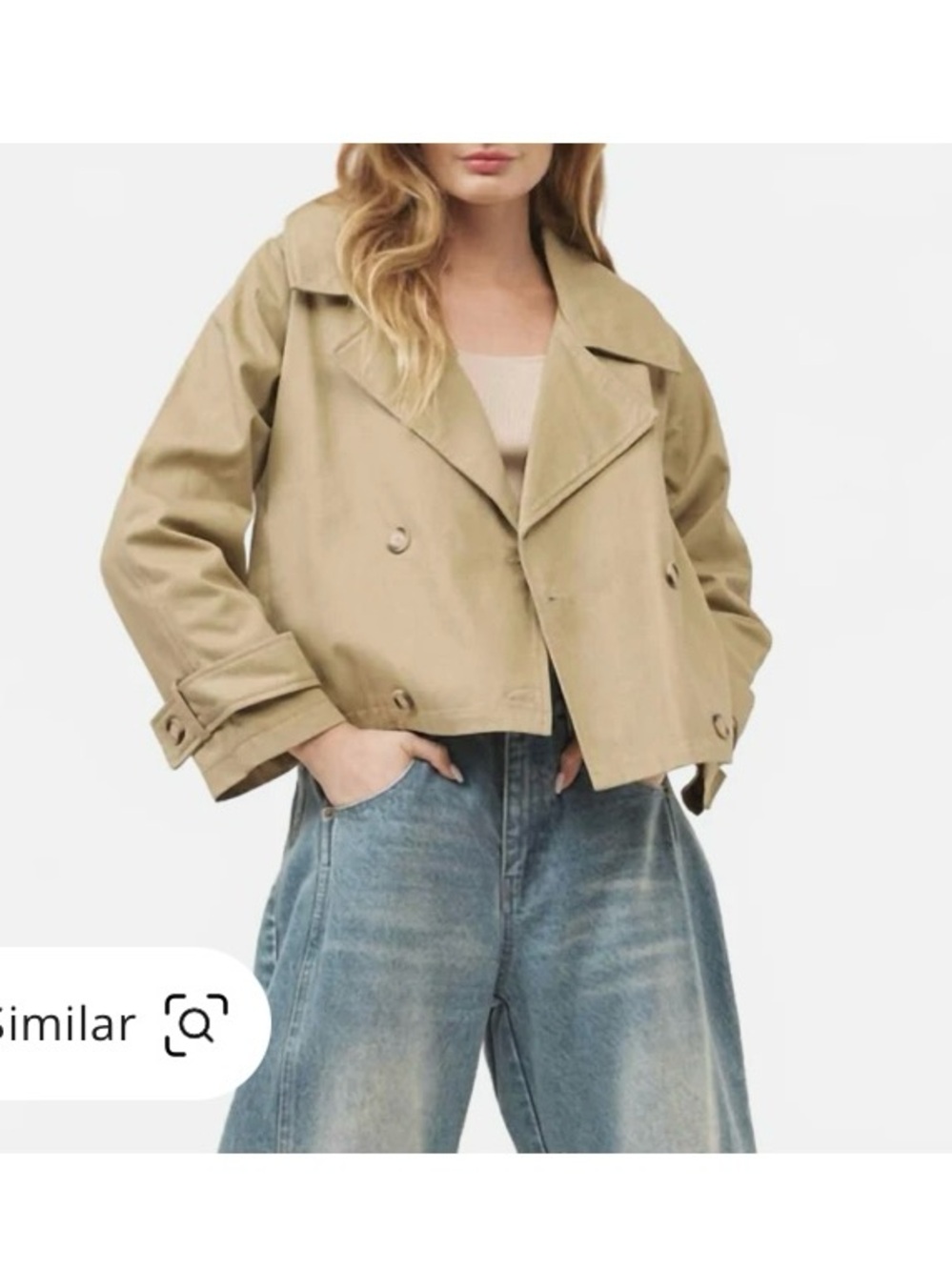 NWOT Aaron & Amber - Annie Cropped Trench Jacket in Army Green